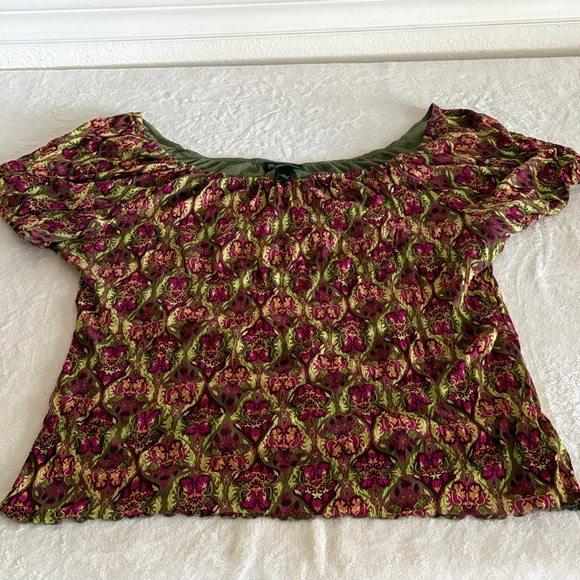 INC International Concepts Tops - INC International Concepts Vibrant Green and Pink Blouse